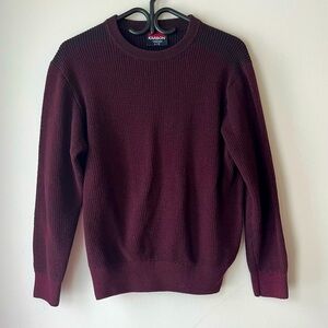 Karbon waffle knit burgundy long sleeve crew neck sweatshirt women’s large